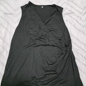 SHEIN Black Sleeveless Wrap Tank Top